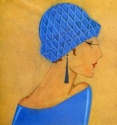 1920年代Lanvin品牌時裝插畫中出現的長耳環