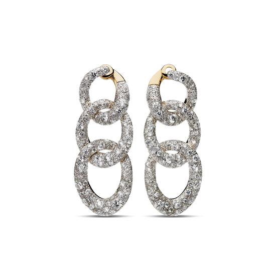 Tango系列耳環 玫瑰金鑲白鉆