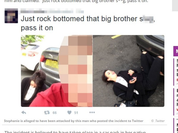 女星挺大肚遇襲摔倒在地 女星挺大肚遇襲摔倒在地