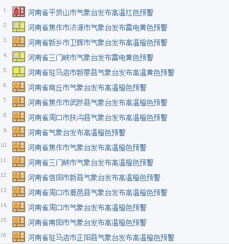 河南多地發布高溫預警 河南多地發布高溫預警