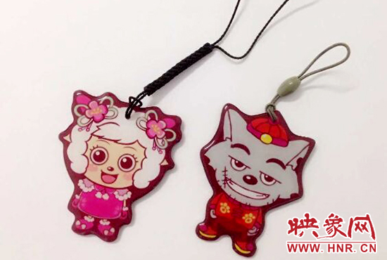 兒童節(jié)紀(jì)念卡以灰太狼和美羊羊?yàn)橹黝}人物。