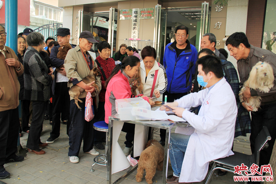 市民排隊(duì)為愛犬辦證 市民排隊(duì)為愛犬辦證