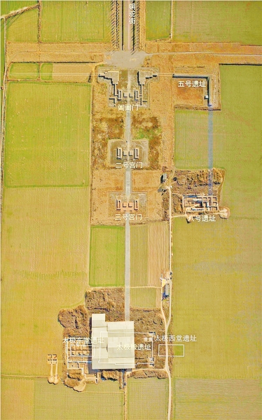 洛陽城宮城中樞區發掘位置圖(上南下北) 河南省文物局供圖