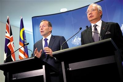 3日，澳大利亞珀斯城區，澳大利亞和馬來西亞兩國總理舉行聯合發布會。