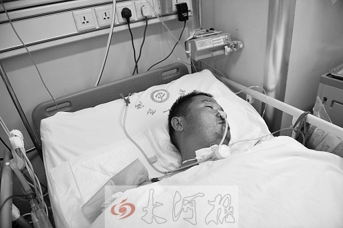 姚戰標因甲烷中毒,大腦受到損害,重度昏迷。 姚戰標因甲烷中毒,大腦受到損害,重度昏迷。