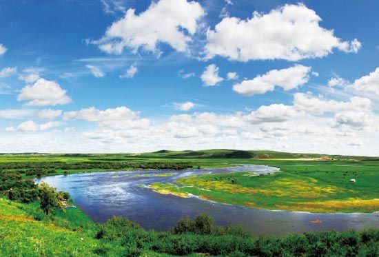 抻直后長度超過黃河10倍的莫日格勒河。 抻直后長度超過黃河10倍的莫日格勒河。