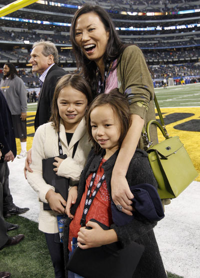 鄧文迪與兩個女兒 鄧文迪與兩個女兒