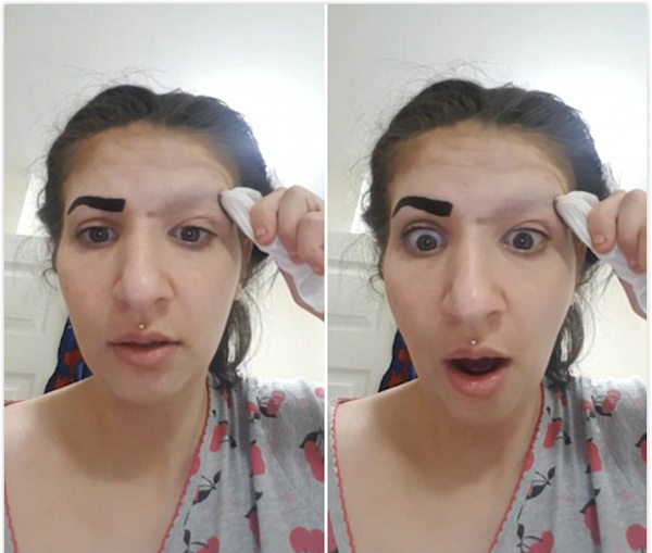 搞笑！女子誤用文眉藥劑導(dǎo)致眉毛不翼而飛