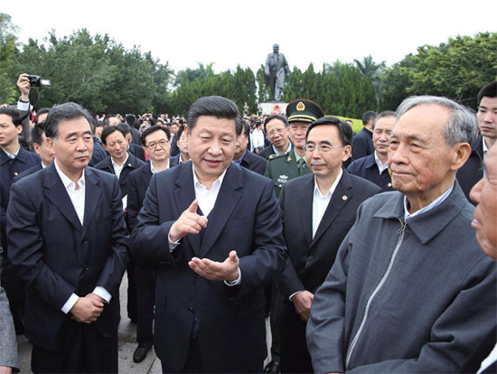 2012 年12 月，習近平任中共中央總書記后首次離京，即到改革前沿的廣東考察