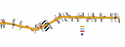 圖示:農業路快速通道規劃 制圖扈森 圖示:農業路快速通道規劃 制圖扈森