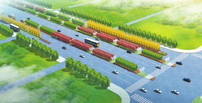 中州大道北延生態(tài)廊道及分車帶效果圖 中州大道北延生態(tài)廊道及分車帶效果圖