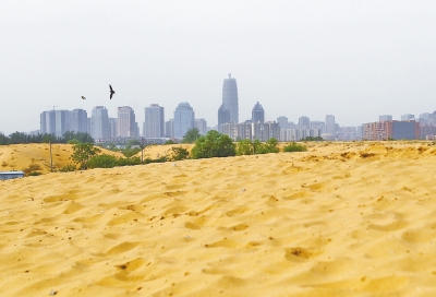鄭州龍湖邊現(xiàn)人造沙漠 風起揚沙坑苦附近居民 鄭州龍湖邊現(xiàn)人造沙漠 風起揚沙坑苦附近居民