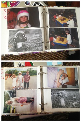 圖五：這位老爹最神的是，把一棵蘑菇的照片放進(jìn)了家庭相冊里，真正地作為家人來對待。