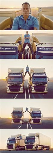 好萊塢動作巨星云頓腳跨兩卡車玩"一字馬" 好萊塢動作巨星云頓腳跨兩卡車玩"一字馬"