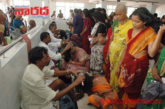 亮瞎眼!印寺廟朝圣日每天為2萬人剃光頭 亮瞎眼!印寺廟朝圣日每天為2萬人剃光頭