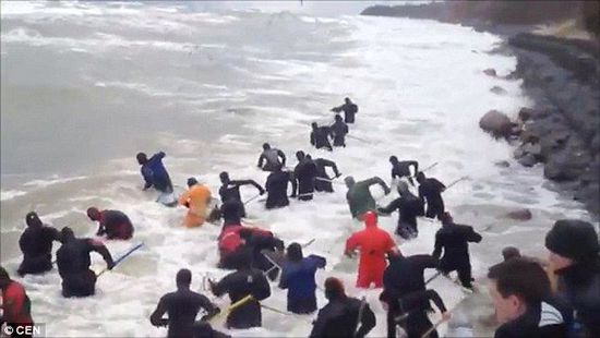 一場暴雨后,俄羅斯加里寧格勒Pionersky鎮(zhèn),數(shù)十人潛入海水中搜尋琥珀。 一場暴雨后,俄羅斯加里寧格勒Pionersky鎮(zhèn),數(shù)十人潛入海水中搜尋琥珀。