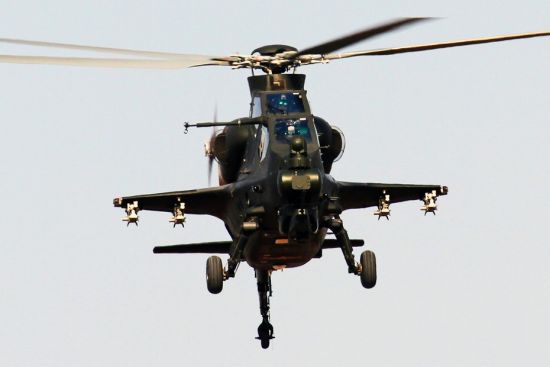 資料圖:解放軍武直-10攻擊直升機。 資料圖:解放軍武直-10攻擊直升機。