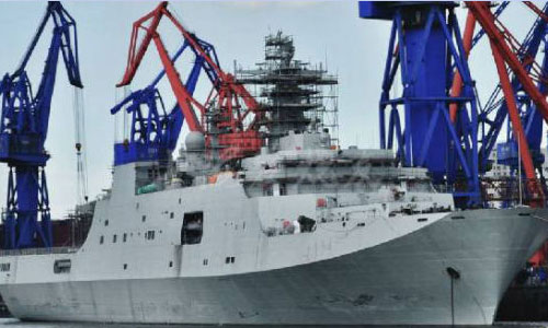 網友拍攝到正在建造中的新一艘071型船塢登陸艦 網友拍攝到正在建造中的新一艘071型船塢登陸艦