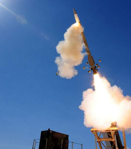 資料圖:美國愛國者-3導彈發射試驗 資料圖:美國愛國者-3導彈發射試驗