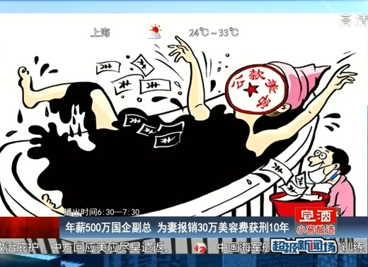 年薪500萬國企副總 為妻報銷30萬美容費獲刑10年